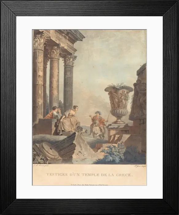 Framed Print : Vestiges d un temple de la Grece. Creator: Jean Francois Janinet Framed Print : Vestiges d un temple de la Grece. Creator: Jean Francois Janinet