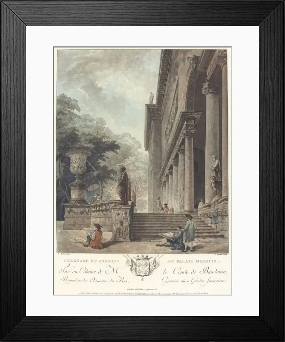 Framed Print : Colonade et Jardins du Palais Medicis (Colonnade and Gardens of the Medici Palace), c Framed Print : Colonade et Jardins du Palais Medicis (Colonnade and Gardens of the Medici Palace), c