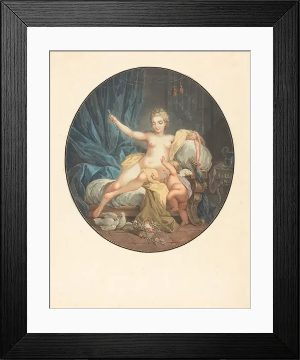 Framed Print : Venus desarmant l amour. Creator: Jean Francois Janinet Framed Print : Venus desarmant l amour. Creator: Jean Francois Janinet