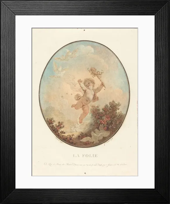 Framed Print : La folie, 1777. Creator: Jean Francois Janinet Framed Print : La folie, 1777. Creator: Jean Francois Janinet