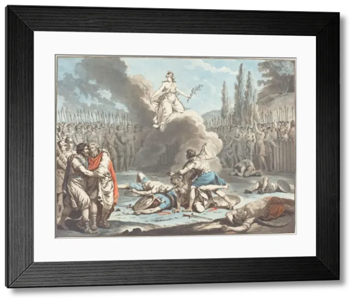 Framed Print : The Combat of the Horatii and the Curatii, 1783. Creator: Jean Francois Janinet Framed Print : The Combat of the Horatii and the Curatii, 1783. Creator: Jean Francois Janinet