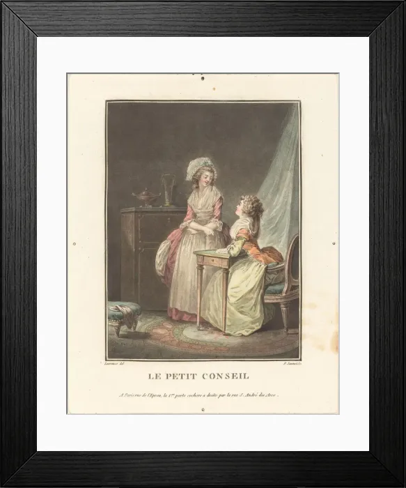 Framed Print : Le petit conseil. Creator: Jean Francois Janinet Framed Print : Le petit conseil. Creator: Jean Francois Janinet
