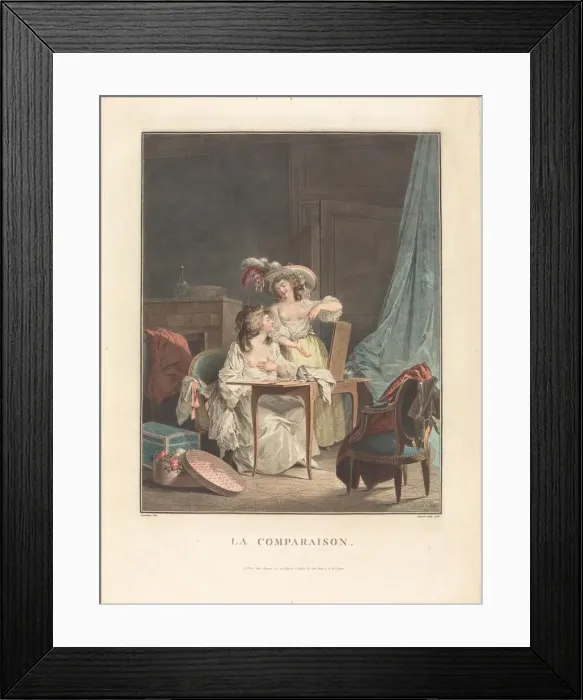 Framed Print : La Comparaison, 1786. Creator: Jean Francois Janinet Framed Print : La Comparaison, 1786. Creator: Jean Francois Janinet