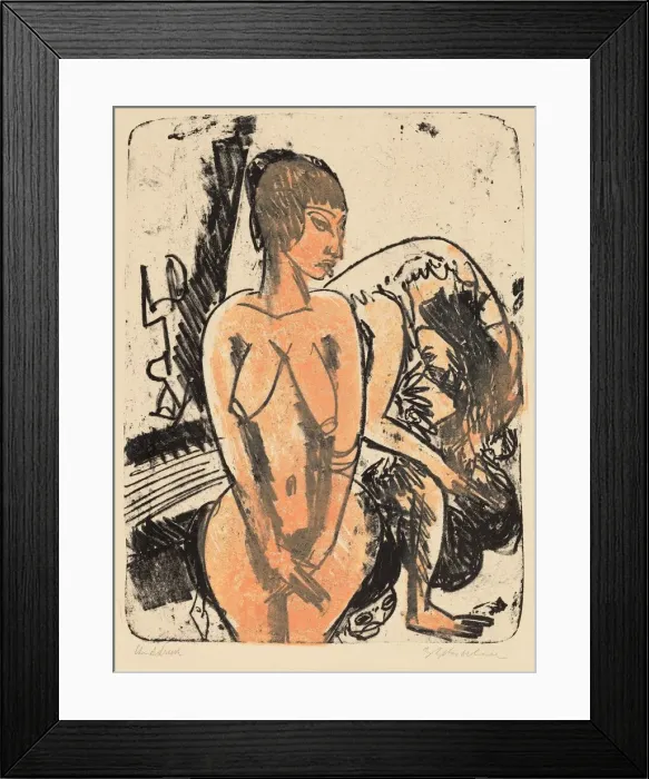 Framed Print : Two Women, 1914. Creator: Ernst Kirchner Framed Print : Two Women, 1914. Creator: Ernst Kirchner