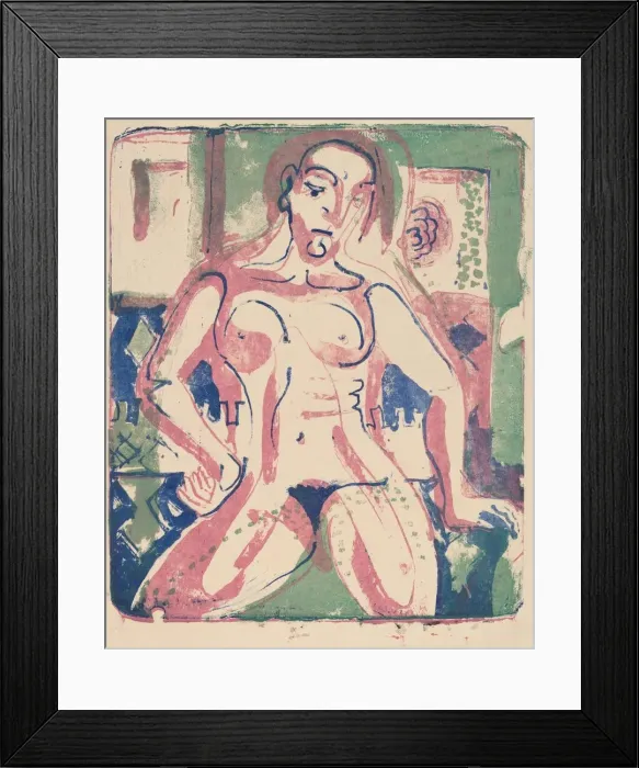 Framed Print : Nude Woman, 1927. Creator: Ernst Kirchner Framed Print : Nude Woman, 1927. Creator: Ernst Kirchner