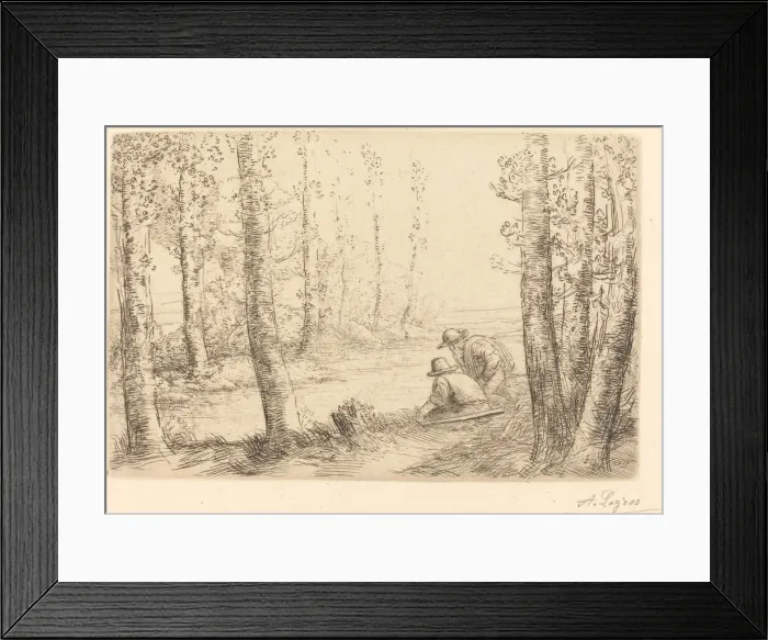 Framed Print : Rest along the Banks of the River (Repos au bord de la riviere). Creator: Alphonse Legros Framed Print : Rest along the Banks of the River (Repos au bord de la riviere). Creator: Alphonse Legros