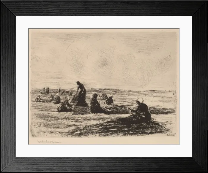 Framed Print : Mending the Nets, 1894. Creator: Max Liebermann