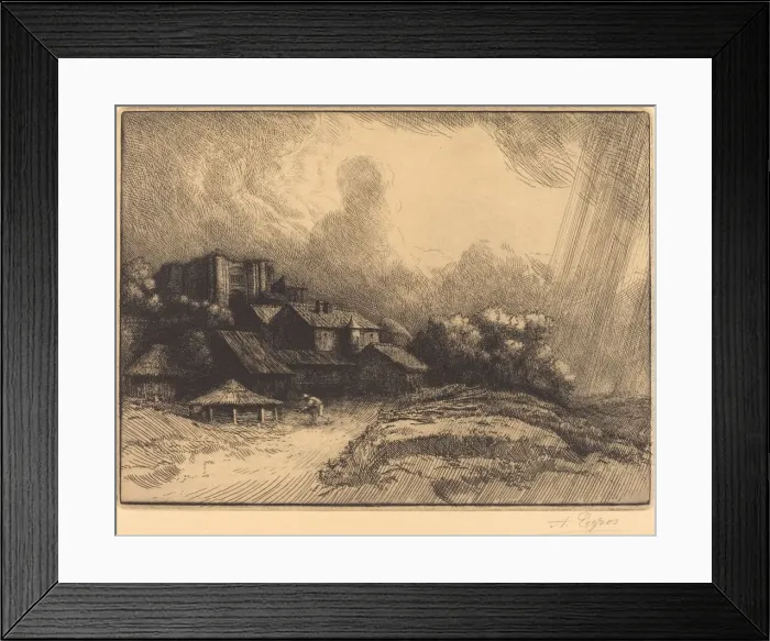 Framed Print : Farm at the Monastery (La ferme de l abbaye). Creator: Alphonse Legros Framed Print : Farm at the Monastery (La ferme de l abbaye). Creator: Alphonse Legros