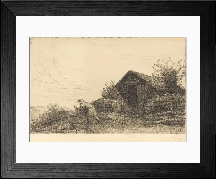 Framed Print : Along the Top of the Hill (Sur le haut de la colline). Creator: Alphonse Legros Framed Print : Along the Top of the Hill (Sur le haut de la colline). Creator: Alphonse Legros