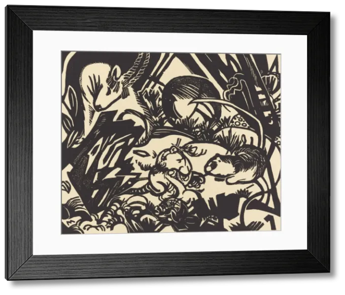 Framed Print : Animal Legend (Tierlegende), 1912. Creator: Franz Marc Framed Print : Animal Legend (Tierlegende), 1912. Creator: Franz Marc