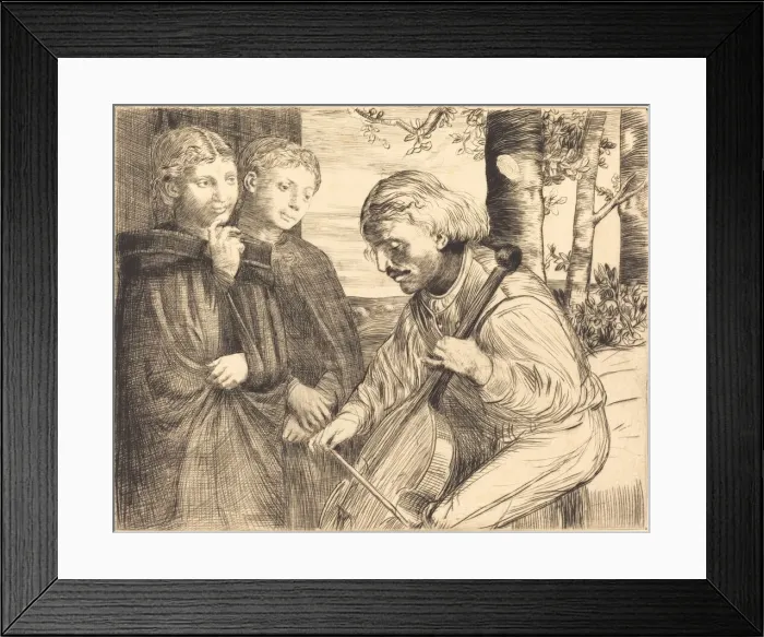 Framed Print : Viol Player (Le joueur de viole). Creator: Alphonse Legros Framed Print : Viol Player (Le joueur de viole). Creator: Alphonse Legros