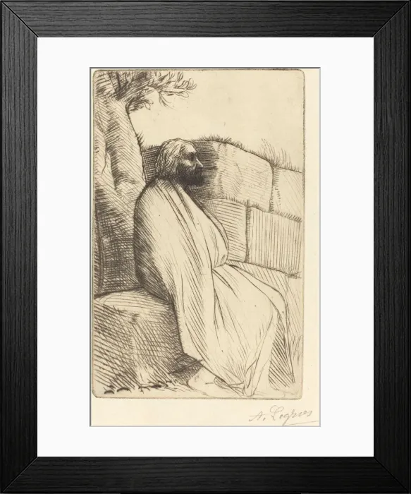 Framed Print : Philospher (Le philosophe). Creator: Alphonse Legros Framed Print : Philospher (Le philosophe). Creator: Alphonse Legros