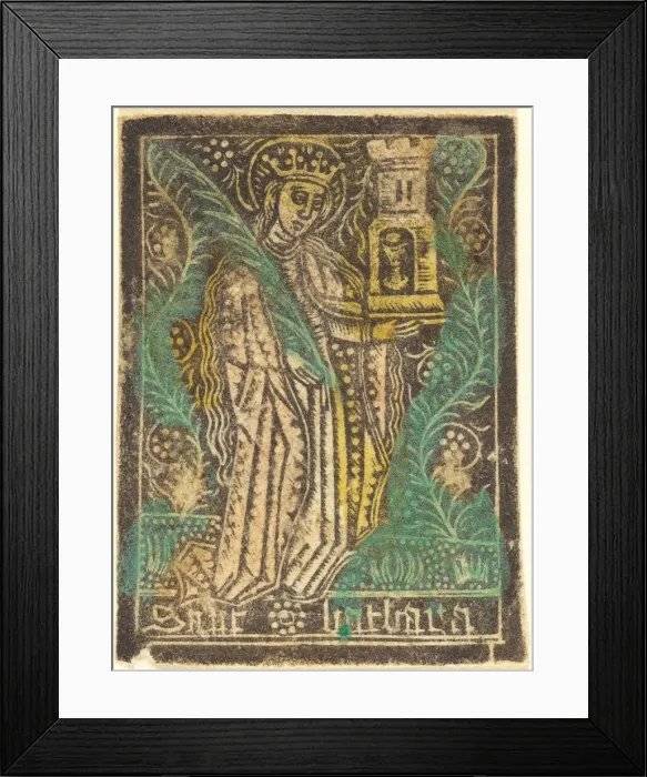 Framed Print : Saint Barbara, 1460 / 1480. Creator: Workshop of the Master of the Aachen Madonna Framed Print : Saint Barbara, 1460 / 1480. Creator: Workshop of the Master of the Aachen Madonna