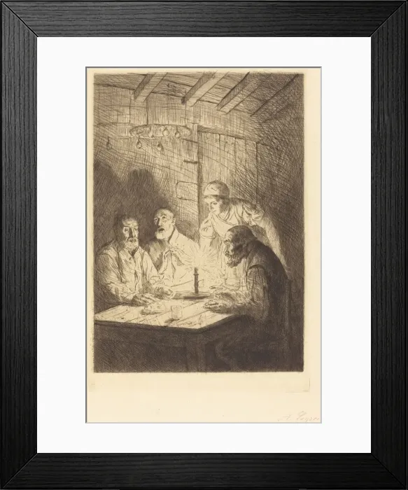 Framed Print : Supper of the Poor (Le souper chez misere). Creator: Alphonse Legros Framed Print : Supper of the Poor (Le souper chez misere). Creator: Alphonse Legros