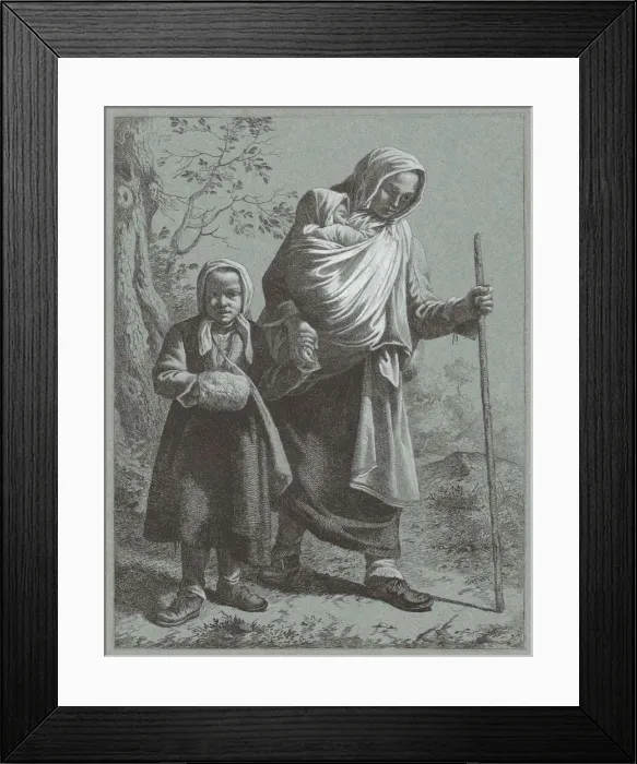 Framed Print : Peasant Woman with Two Children, 1764. Creator: Francesco Londonio Framed Print : Peasant Woman with Two Children, 1764. Creator: Francesco Londonio