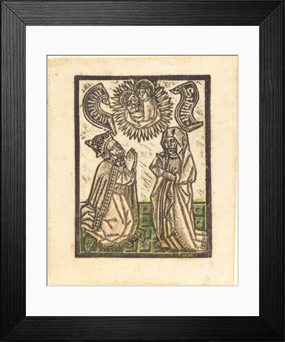 Framed Print : Emperor Octavian and the Sibyl, c. 1480. Creator: Workshop of the Master of the Aachen Framed Print : Emperor Octavian and the Sibyl, c. 1480. Creator: Workshop of the Master of the Aachen