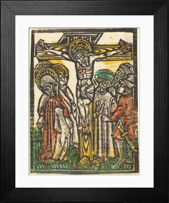 Framed Print : The Crucifixion, 1460 / 1480. Creator: Workshop of the Master of the Aachen Madonna Framed Print : The Crucifixion, 1460 / 1480. Creator: Workshop of the Master of the Aachen Madonna