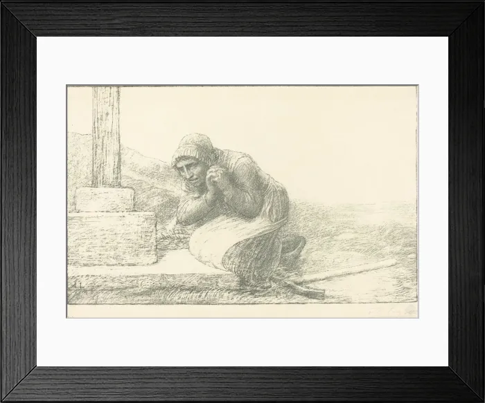 Framed Print : At the Foot of the Cross (Au pied de la croix). Creator: Alphonse Legros Framed Print : At the Foot of the Cross (Au pied de la croix). Creator: Alphonse Legros