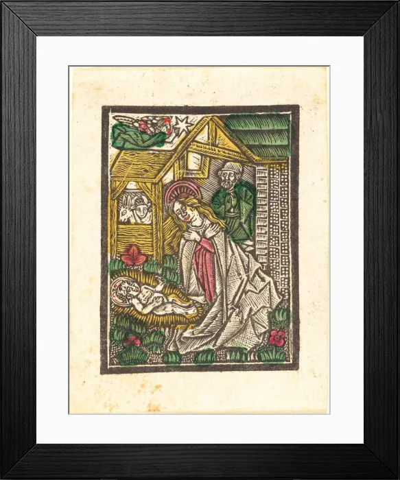 Framed Print : The Nativity, c. 1480. Creator: Workshop of the Master of the Aachen Madonna Framed Print : The Nativity, c. 1480. Creator: Workshop of the Master of the Aachen Madonna