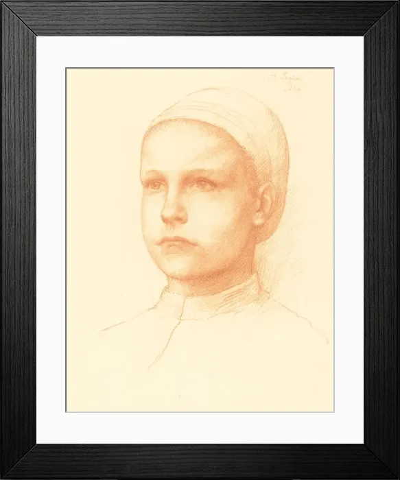 Framed Print : Young Peasant (Jeune paysanne), 1904. Creator: Alphonse Legros Framed Print : Young Peasant (Jeune paysanne), 1904. Creator: Alphonse Legros