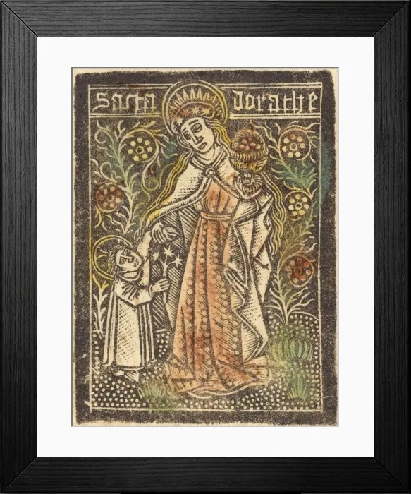 Framed Print : Saint Dorothy, 1460 / 1480. Creator: Workshop of the Master of the Aachen Madonna Framed Print : Saint Dorothy, 1460 / 1480. Creator: Workshop of the Master of the Aachen Madonna