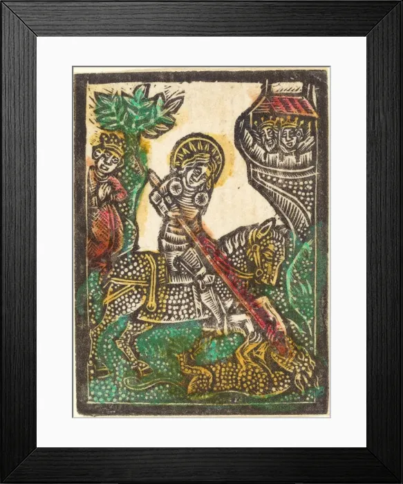Framed Print : Saint George, 1470 / 1480. Creator: Workshop of the Master of the Aachen Madonna Framed Print : Saint George, 1470 / 1480. Creator: Workshop of the Master of the Aachen Madonna