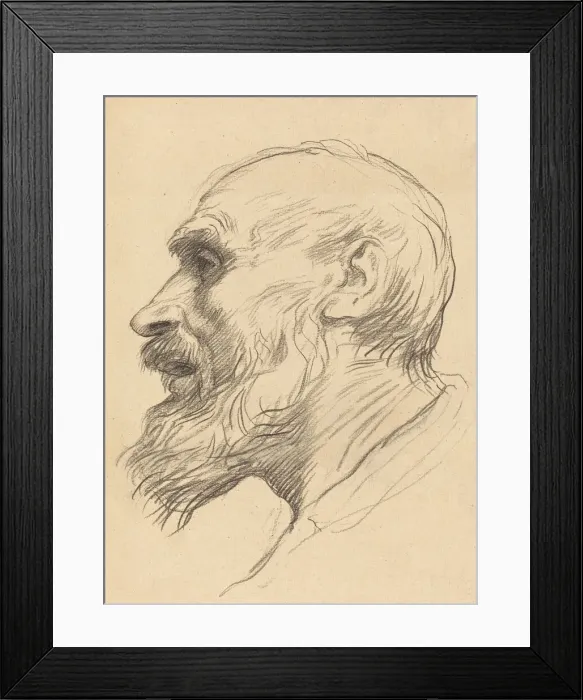 Framed Print : Head of an Old Man. Creator: Alphonse Legros Framed Print : Head of an Old Man. Creator: Alphonse Legros