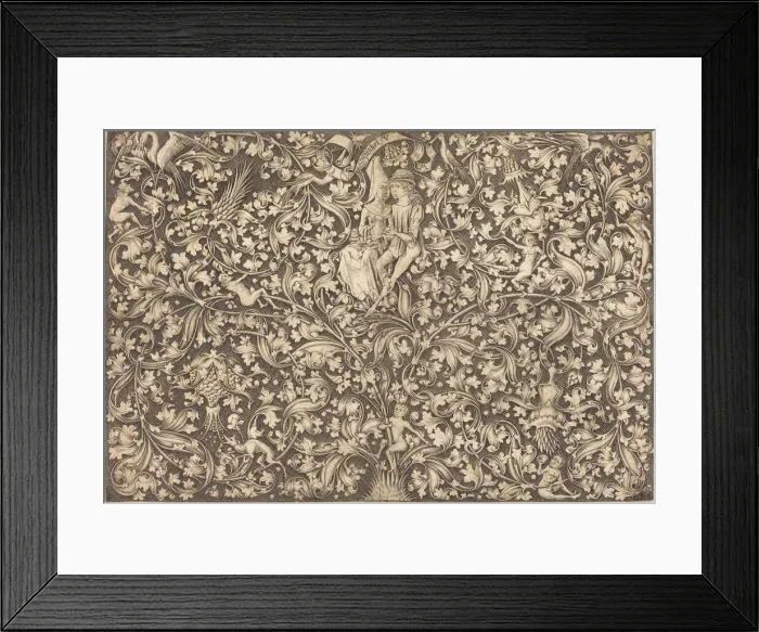 Framed Print : Ornament Panel with Two Lovers, c. 1490 / 1500. Creator: Israhel van Meckenem Framed Print : Ornament Panel with Two Lovers, c. 1490 / 1500. Creator: Israhel van Meckenem