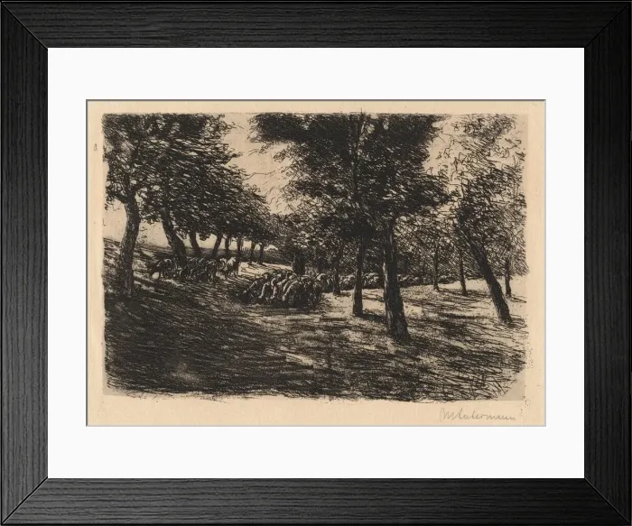 Framed Print : Herd of Sheep Under Trees, 1891. Creator: Max Liebermann Framed Print : Herd of Sheep Under Trees, 1891. Creator: Max Liebermann