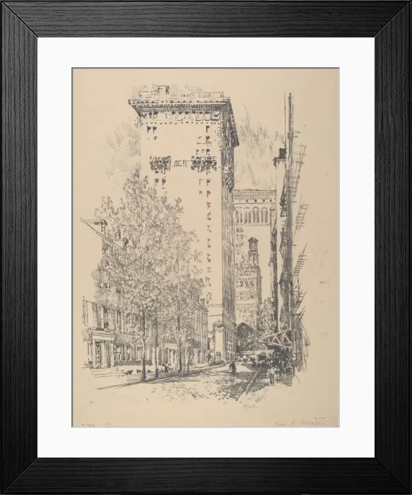 Framed Print : Girard Street, 1912. Creator: Joseph Pennell Framed Print : Girard Street, 1912. Creator: Joseph Pennell