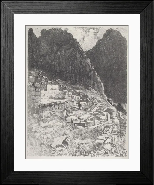 Framed Print : Seats of the Mighty, Delphi, 1913. Creator: Joseph Pennell Framed Print : Seats of the Mighty, Delphi, 1913. Creator: Joseph Pennell