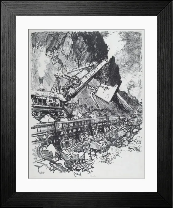Framed Print : Steam Shovel in the Cut at Bas Obispo, 1912. Creator: Joseph Pennell Framed Print : Steam Shovel in the Cut at Bas Obispo, 1912. Creator: Joseph Pennell