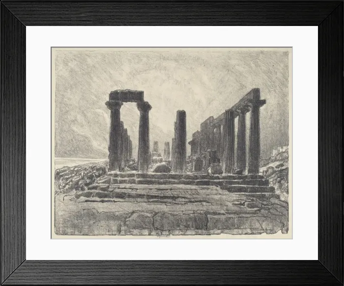 Framed Print : Columns of the Temple of Juno, Girgenti, 1913. Creator: Joseph Pennell Framed Print : Columns of the Temple of Juno, Girgenti, 1913. Creator: Joseph Pennell
