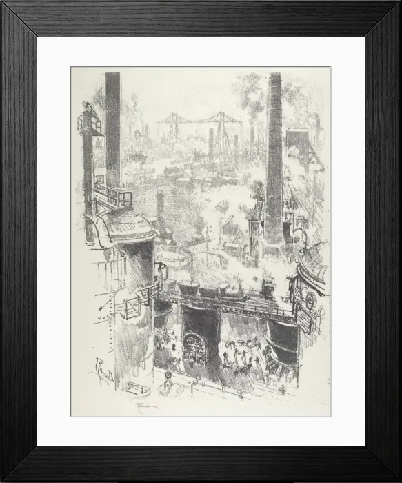 Framed Print : From the Tops of the Furnaces, 1916. Creator: Joseph Pennell Framed Print : From the Tops of the Furnaces, 1916. Creator: Joseph Pennell