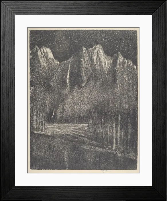 Framed Print : Night in the Yosemite, 1912. Creator: Joseph Pennell Framed Print : Night in the Yosemite, 1912. Creator: Joseph Pennell