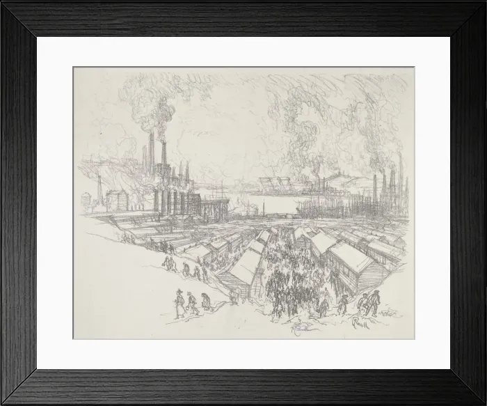 Framed Print : Five O Clock, 1916. Creator: Joseph Pennell Framed Print : Five O Clock, 1916. Creator: Joseph Pennell
