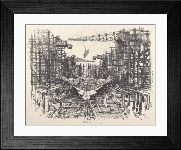 Framed Print : The Keel, 1917. Creator: Joseph Pennell Framed Print : The Keel, 1917. Creator: Joseph Pennell