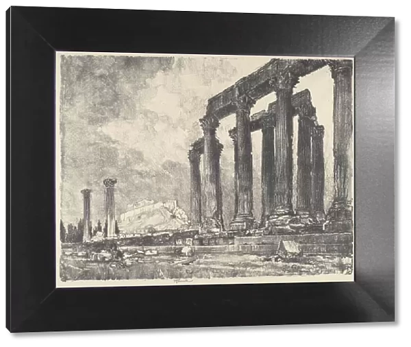 The Acropolis from the Temple of Jupiter, Athens, 1913. Creator: Joseph Pennell