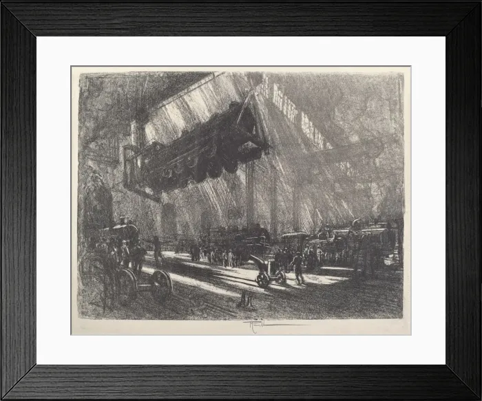 Framed Print : The Flying Locomotive, 1917. Creator: Joseph Pennell Framed Print : The Flying Locomotive, 1917. Creator: Joseph Pennell