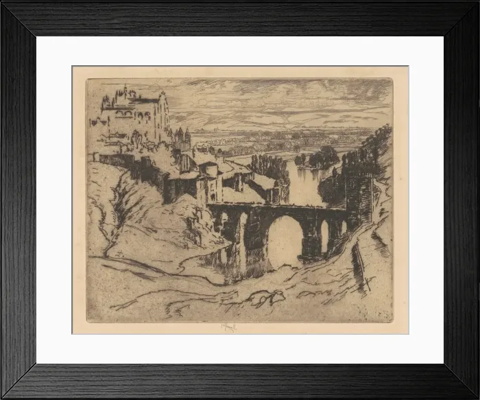 Framed Print : St. Martins Bridge, Toledo, 1904. Creator: Joseph Pennell Framed Print : St. Martins Bridge, Toledo, 1904. Creator: Joseph Pennell
