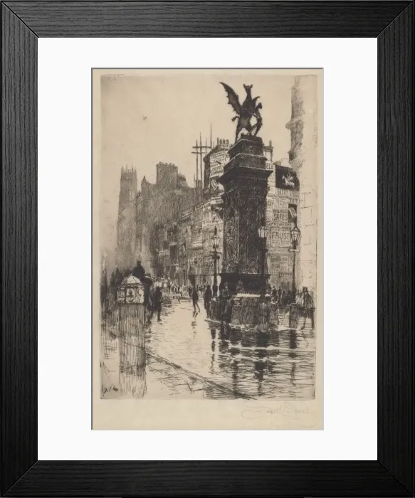 Framed Print : Temple Bar, 1885. Creator: Joseph Pennell Framed Print : Temple Bar, 1885. Creator: Joseph Pennell
