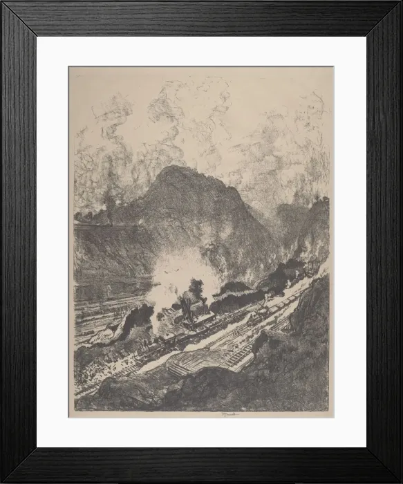 Framed Print : The Cut from Culebra, 1912. Creator: Joseph Pennell Framed Print : The Cut from Culebra, 1912. Creator: Joseph Pennell