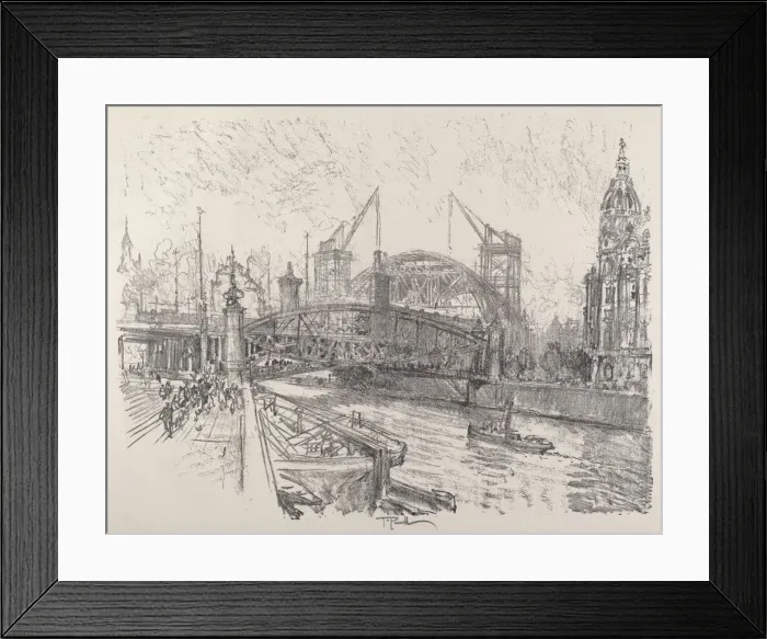Framed Print : Building the Freidrich-Strasse Station, 1921. Creator: Joseph Pennell Framed Print : Building the Freidrich-Strasse Station, 1921. Creator: Joseph Pennell