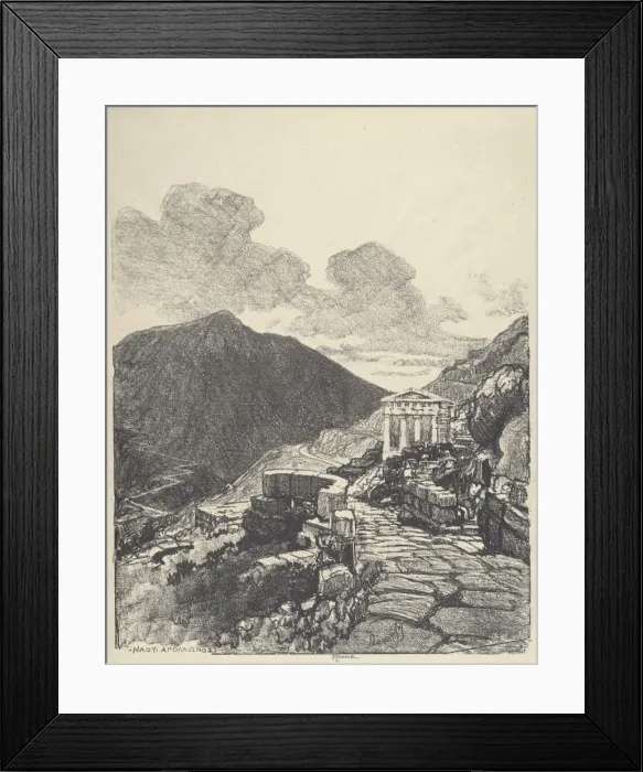 Framed Print : The Treasury of Athens, Delphi, 1913. Creator: Joseph Pennell Framed Print : The Treasury of Athens, Delphi, 1913. Creator: Joseph Pennell