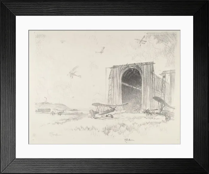 Framed Print : The Balloon-Shed, 1916. Creator: Joseph Pennell Framed Print : The Balloon-Shed, 1916. Creator: Joseph Pennell