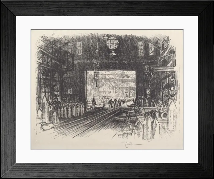 Framed Print : Shell Factory, No. II, 1917. Creator: Joseph Pennell Framed Print : Shell Factory, No. II, 1917. Creator: Joseph Pennell