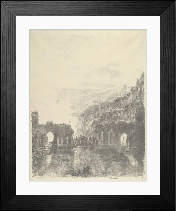 Framed Print : Aetna Over Taormina, 1913. Creator: Joseph Pennell Framed Print : Aetna Over Taormina, 1913. Creator: Joseph Pennell
