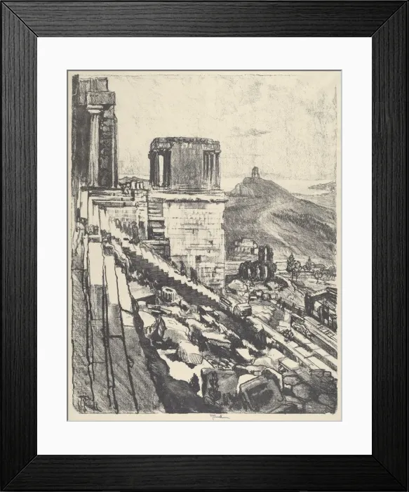 Framed Print : The Temple of Nike, Athens, 1913. Creator: Joseph Pennell Framed Print : The Temple of Nike, Athens, 1913. Creator: Joseph Pennell