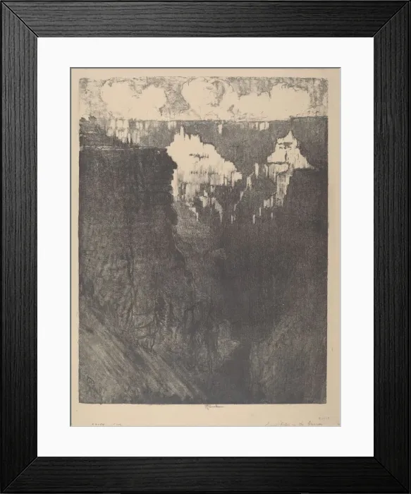Framed Print : Sunset Cities in the Canyon, 1912. Creator: Joseph Pennell Framed Print : Sunset Cities in the Canyon, 1912. Creator: Joseph Pennell