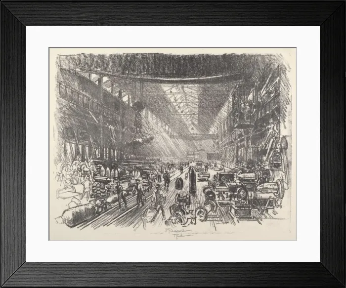 Framed Print : Shell Factory, No. I, 1917. Creator: Joseph Pennell Framed Print : Shell Factory, No. I, 1917. Creator: Joseph Pennell